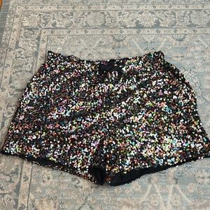 Fabulous Drawstring Never Worn Sequin Track Shorts - Medium